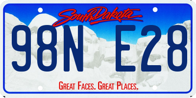 SD license plate 98NE28