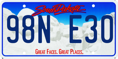 SD license plate 98NE30