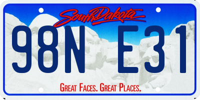 SD license plate 98NE31