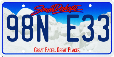 SD license plate 98NE33
