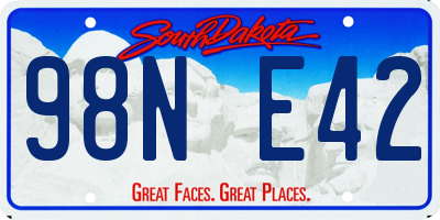 SD license plate 98NE42