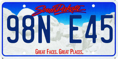 SD license plate 98NE45