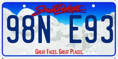 SD license plate 98NE93