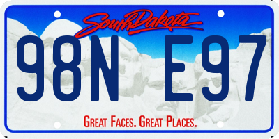 SD license plate 98NE97