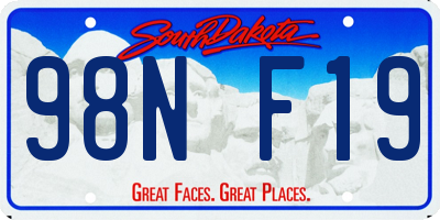 SD license plate 98NF19