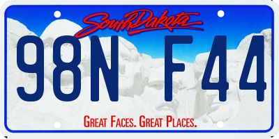 SD license plate 98NF44