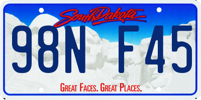 SD license plate 98NF45