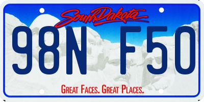 SD license plate 98NF50