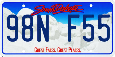 SD license plate 98NF55