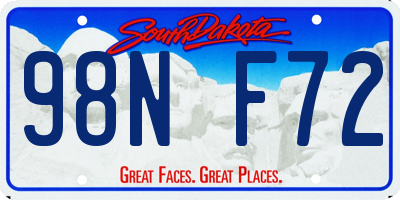 SD license plate 98NF72