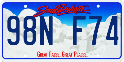 SD license plate 98NF74