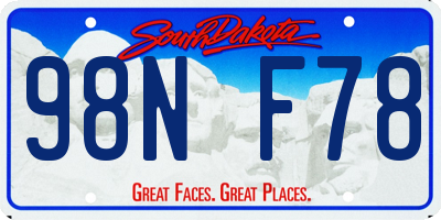 SD license plate 98NF78