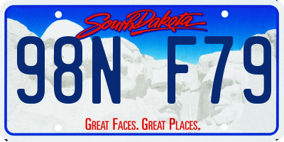 SD license plate 98NF79