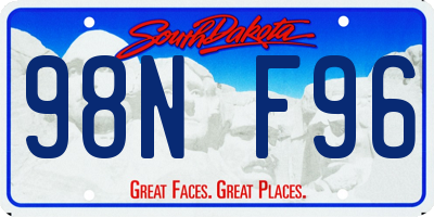 SD license plate 98NF96
