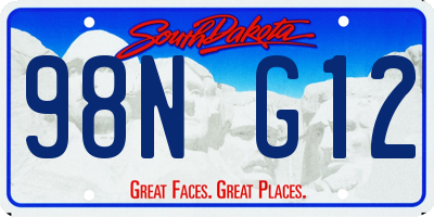 SD license plate 98NG12
