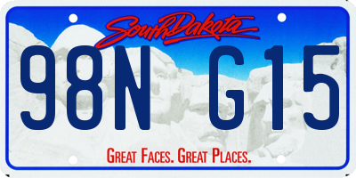 SD license plate 98NG15