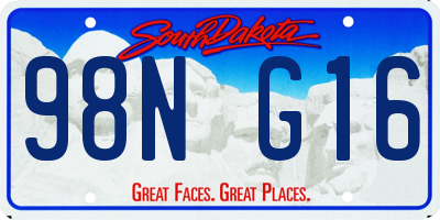 SD license plate 98NG16