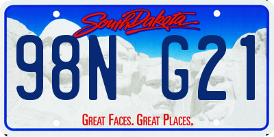 SD license plate 98NG21