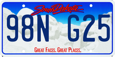 SD license plate 98NG25