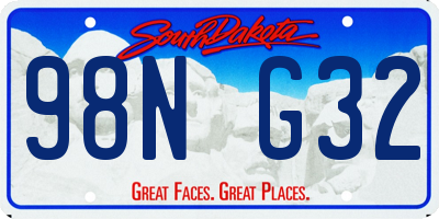 SD license plate 98NG32