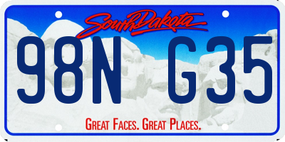 SD license plate 98NG35