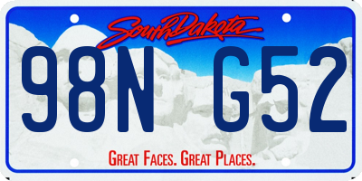 SD license plate 98NG52