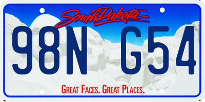 SD license plate 98NG54