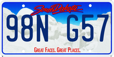 SD license plate 98NG57