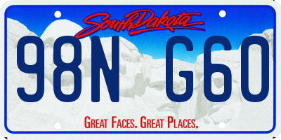 SD license plate 98NG60