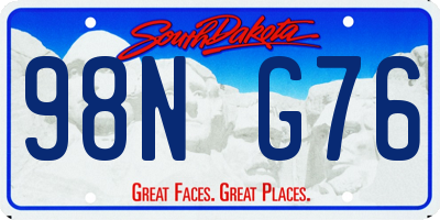 SD license plate 98NG76