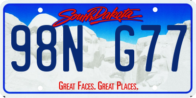 SD license plate 98NG77
