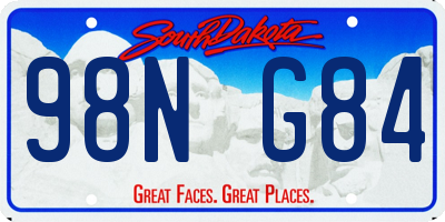 SD license plate 98NG84