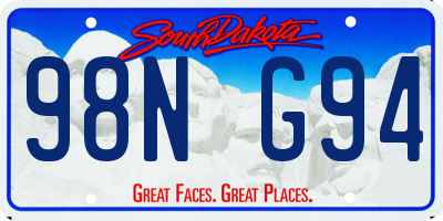 SD license plate 98NG94