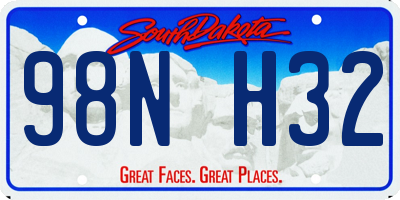 SD license plate 98NH32