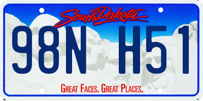 SD license plate 98NH51