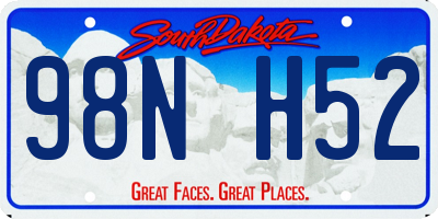 SD license plate 98NH52