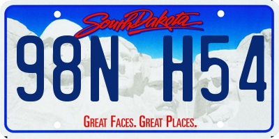 SD license plate 98NH54