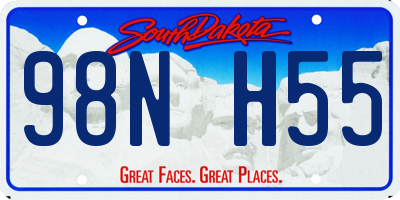 SD license plate 98NH55