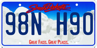 SD license plate 98NH90