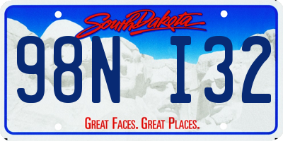 SD license plate 98NI32