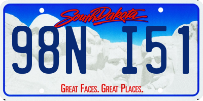 SD license plate 98NI51