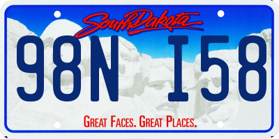 SD license plate 98NI58