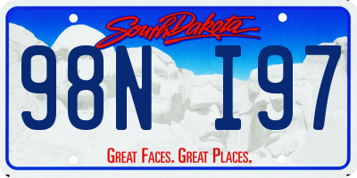 SD license plate 98NI97