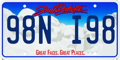 SD license plate 98NI98