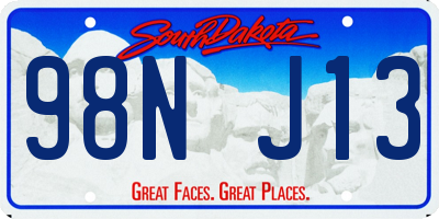 SD license plate 98NJ13