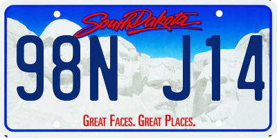 SD license plate 98NJ14