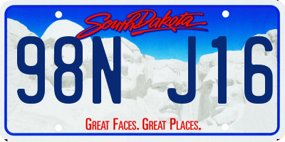 SD license plate 98NJ16