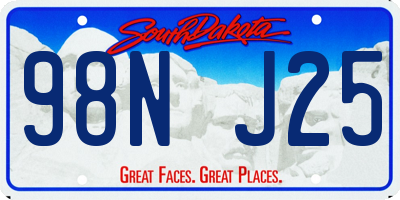 SD license plate 98NJ25