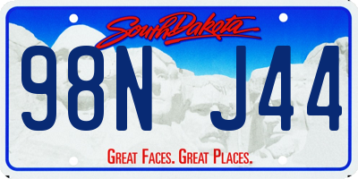 SD license plate 98NJ44