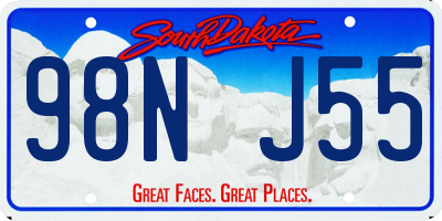 SD license plate 98NJ55